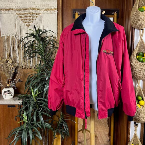 Vintage Red Nylon Fleece Lined Bomber Jacket XL | Workwear Utility 90s Y2K Retro - Picture 2 of 14